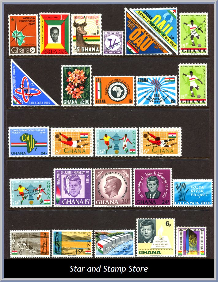 Ghana | Lot felfria märken