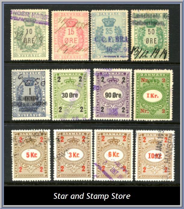 Danmark | Lot stämpelmärken