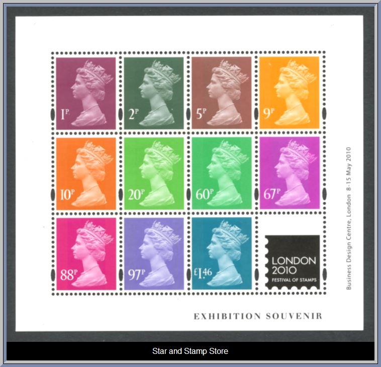 England | Utställningsblock från Festival of stamps London 2010