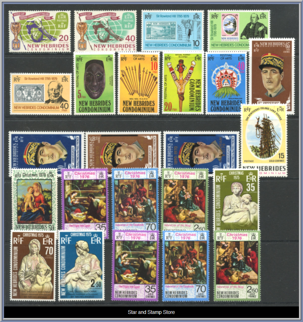 New Hebrides | Lot felfria märken