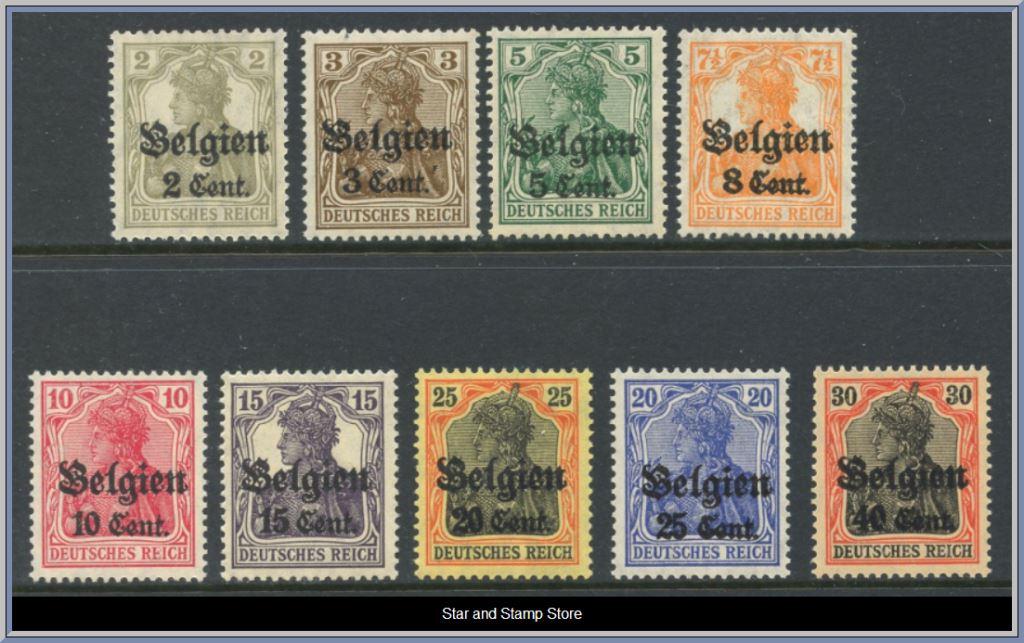 Tysk post i Belgien | Lot felfria märken