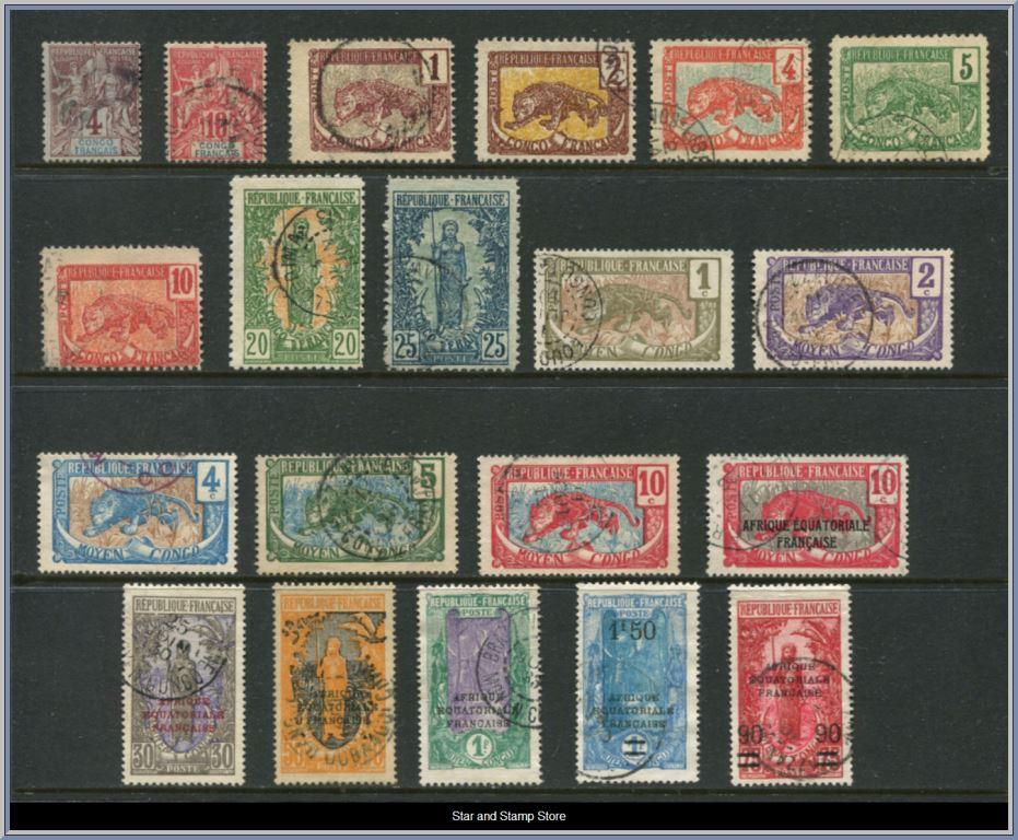 Moyen Congo | Lot felfria märken