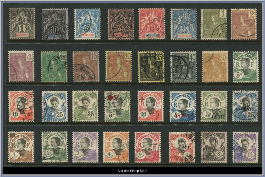 Franska Indochina | Lot felfria märken