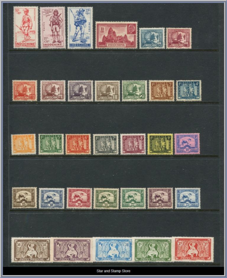 Franska Indochina | Lot felfria märken