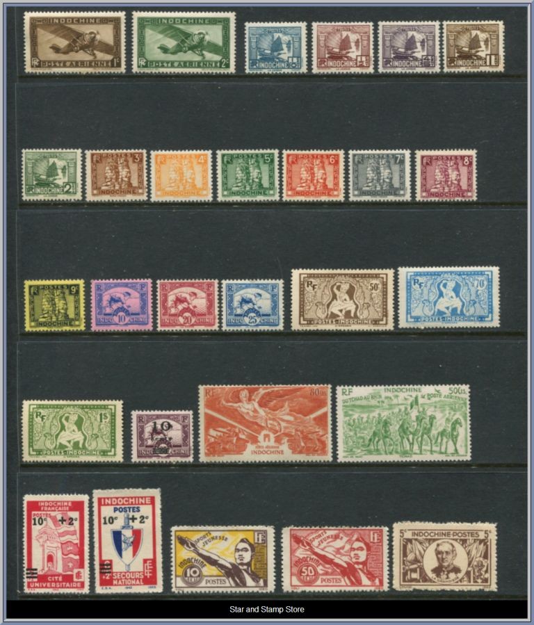 Franska Indochina | Lot felfria märken