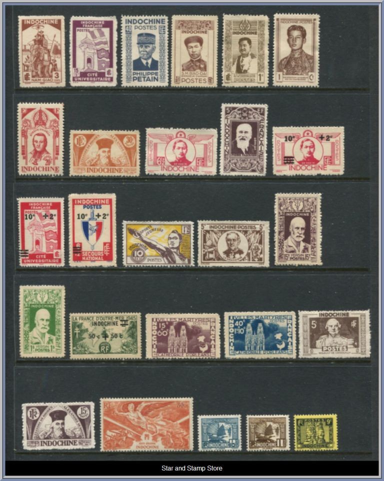Franska Indochina | Lot felfria märken