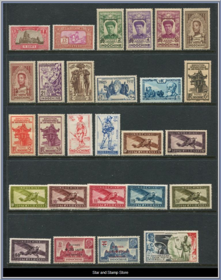 Franska Indochina | Lot felfria märken