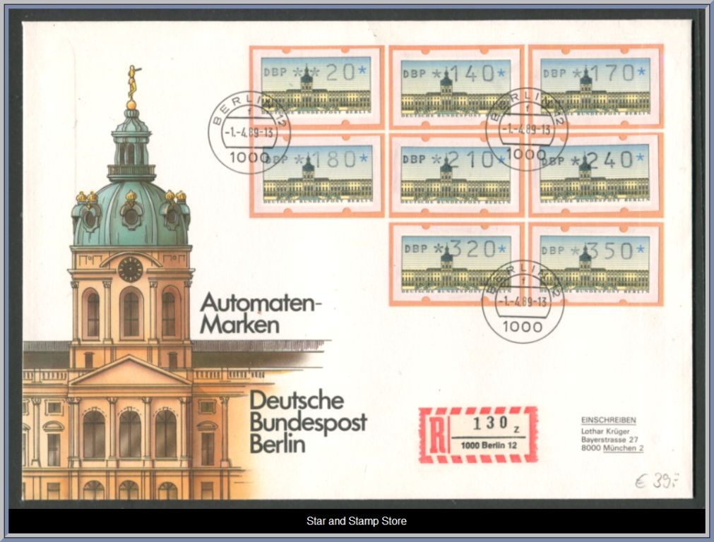 Berlin | Automatmärken på rekommenderat brev till München