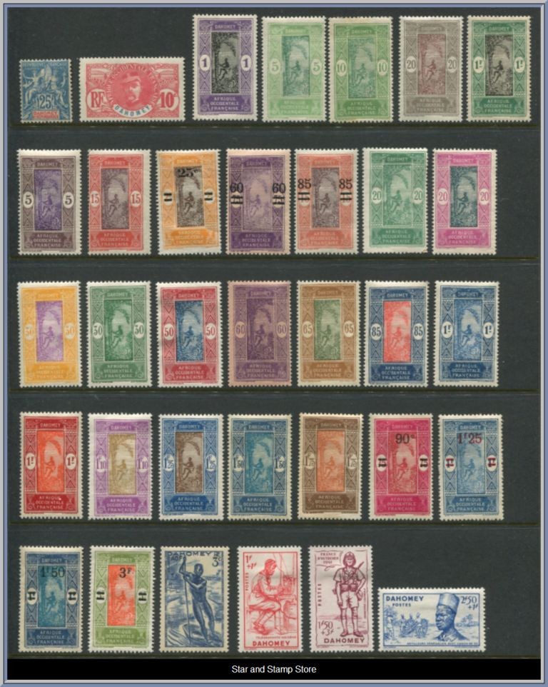Dahomey | Lot felfria märken