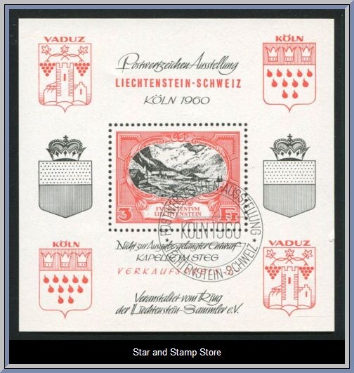 Liechtenstein | Mi Utställningsblock Köln 1960